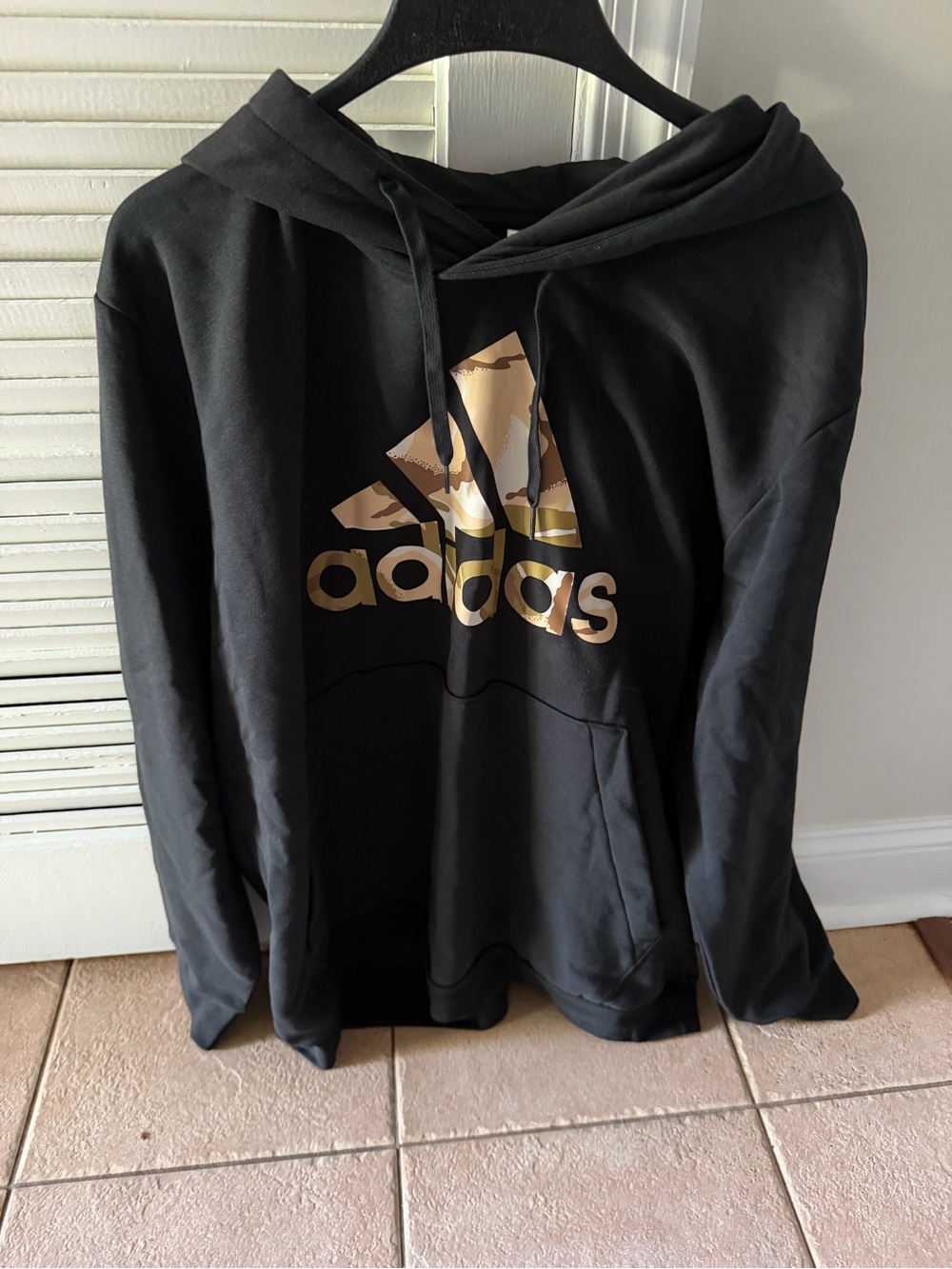 Adidas Men’s Black Hoodie with Gold Logo 2XL